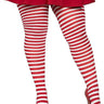 Leg Avenue - Bas Collants Rayé En Nylon -  Rouge et Blanc Taille Plus - Party Shop
