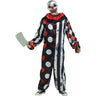 Big Top Bling Clown adult costume with colorful jumpsuit, ruffled collar, and metallic clown mask with faux gemstones – perfect for Halloween or haunted circus look - Funworld - Party Shop