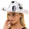 KBW Global - Black cow print cowboy hat – fun Western style accessory. Perfect for Halloween, rodeos, country concerts, festivals, bachelorette and costume parties – Party Shop