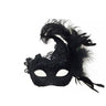 KBW Global - Black feather lace mask – elegant gothic masquerade accessory. Perfect for Halloween, masquerade balls, carnival, costume parties and glamorous events – Party Shop