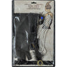 KBW Global - Black flapper costume kit with satin gloves, pearl necklace, lace fan, feather headband and vintage brooch – perfect 1920s outfit for Halloween, Gatsby parties or retro events – Party Shop