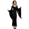 Black hooded gown costume with attached hood – elegant and mysterious Halloween outfit perfect for cosplay, gothic events, and costume parties - FunWorld -Party Shop
