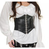 Underwraps - Black waist cincher corset with silver clasp front – Elegant costume accessory for pirate, gothic, vampire or medieval outfits. Perfect for Halloween and cosplay - Party hop