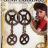 RUBIES - Boucles D'Oreilles Engrenage "Steampunk" Bronze - Party Shop
