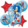 Anagram - Bouquet De 5 Ballon Mylar - Sonic The Hedgehog - Party Shop