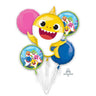 Anagram - Bouquet De 5 Ballons Mylar - Baby Shark - Party Shop