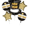 Anagram - Bouquet De 5 Mylar - Happy New Year - Party Shop