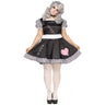 Plus size Broken Doll costume for adult women – creepy Halloween dress with choker, hair bow, and footless tights- FunWorld - Party Shop
