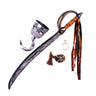 FUN WORLD - Caribbean pirate accessory set with sword, antiqued hook, eyepatch, and earring – Halloween costume kit for adults and kids- Party Shop