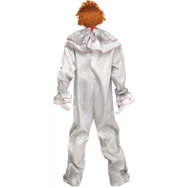 Carnevil Clown child costume with jumpsuit, collar, and scary clown mask – perfect for Halloween or haunted carnival theme - FunWorld - Party Shop