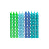 Unique - Chandelles De Fête (10) - Bleu Et Vert - Party Shop