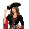 Leg Avenue - Chapeau De Pirate Noir À Bordure Or - Party Shop