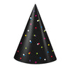 Unique - Chapeaux De Fête (4Pc) - Noir Pois Neon - Party Shop