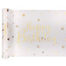 Santex - Chemin De Table Blanc et Or - Happy Birthday - Party Shop