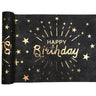 Santex - Chemin De Table Noir et Or - Happy Birthday - Party Shop