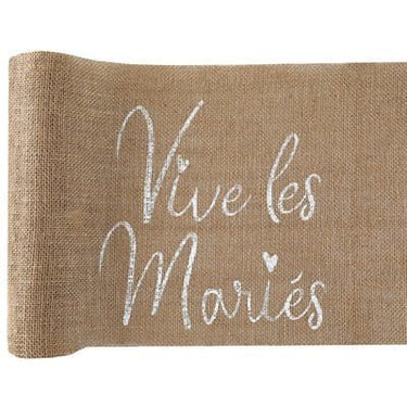 Santex - Chemin De Table en Jute -  Vive Les Mariés - Party Shop