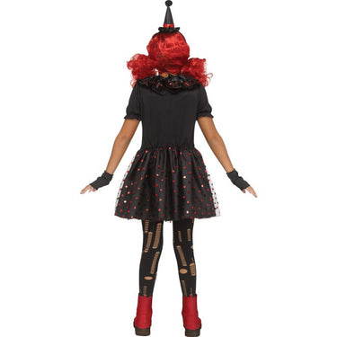 Chrome Clown costume for girls – metallic foil dress with collar, fingerless mitts, and mini hat headband – perfect for Halloween or carnival - FunWorld - Party shop