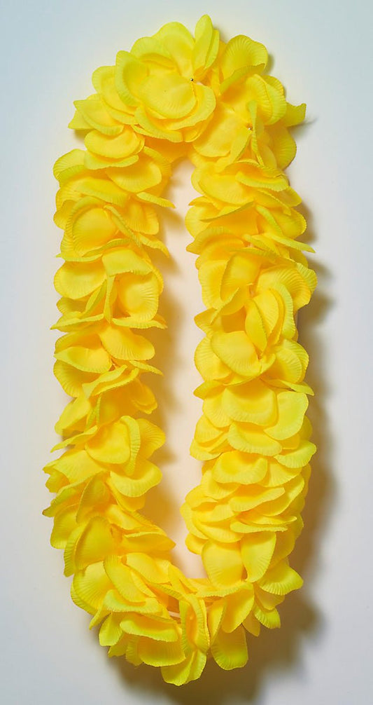RUBIES - Collier Hawaïen À Fleurs Jaune Deluxe (Lei) - Party Shop