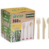 CONGLOM - Coutellerie Assortie En Bouleau (360) Ieco Compostable - Party Shop