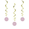 Unique - Décorations Suspendues (3) Baby Shower - Coeurs Rose - Party Shop