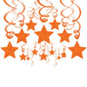 Amscan - Décorations Suspendues Étoiles Orange (30) - Party Shop