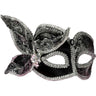 RUBIES - Demi-Masque Vénitien - Noir & Argent - Party Shop