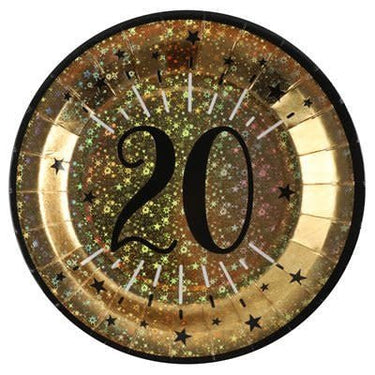 Santex - Ensemble de Décorations de Fête - Noir et Or - 20 ans STD - Party Shop