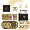 Santex - Ensemble de Décorations de Fête - Noir et Or - 20 ans - Party Shop