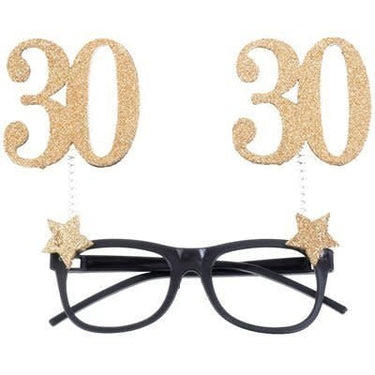 Santex - Ensemble de Décorations de Fête - Noir et Or - 30 ans - Party Shop