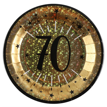 Santex - Ensemble de Décorations de Fête - Noir et Or - 70 ans STD - Party Shop