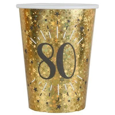 Santex - Ensemble de Décorations de Fête - Noir et Or - 80 ans - Party Shop