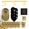 Santex - Ensemble de Décorations de Fête - Noir et Or - 18 ans STD - Party Shop