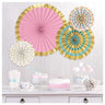 Amscan - Éventails En Papier Et Brillants - Pastel Et Or - Party Shop