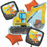 Procos - Bouquet de 5 Ballons Mylar - Construction - Party Shop