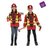 Kids firefighter costume with vest, helmet, extinguisher, axe and walkie-talkie. Realistic fireman outfit for Halloween, carnival or role play - MOM - Party shop