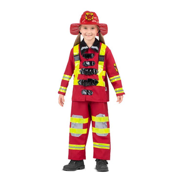 Kids firefighter costume with jacket, pants and hat. Realistic fireman outfit for Halloween, carnival, birthday party or school play. - MOM - Party shop