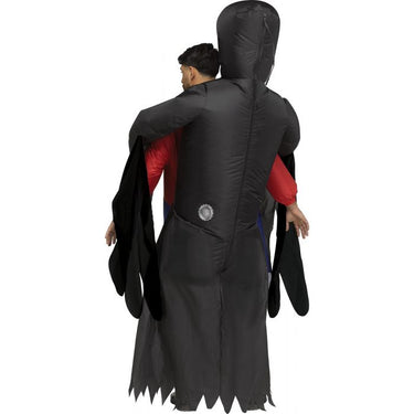Ghost Face® Piggyback inflatable adult costume with fan and battery pack – funny and spooky Halloween Scream outfit - Funworld - Party shop