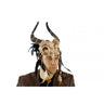 KBW Global - Goat skull voodoo headpiece with large horns – creepy tribal costume accessory. Perfect for Halloween, cosplay, gothic parties, festivals and rituals – Party Shop