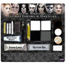 Gothic makeup kit with palette, crayons, white cream, liquid latex, glitter gel, and accessories. Perfect for Halloween, vampire, zombie, witch, or cosplay looks. - FunWorld - Party Shop
