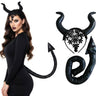 gothic maleficent costume kit horn headband tail halloween accessory
