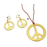 Hippie necklace and earrings set peace and love – retro 60s 70s costume accessories for Halloween, carnival, disco or themed party. - MOM - Party Shop