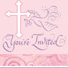 Creative Converting - Carte d'Invitation (8) - Colombe Rose - Party Shop