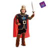 Kids knight costume with crown, hood, tunic, belt, cape, pants and boot covers. Perfect for Halloween, carnival, cosplay or medieval parties. - MOM - Party Shop