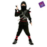 Kids ninja costume with hood, mask, t-shirt, belt with sash and pants. Perfect for Halloween, carnival, cosplay or martial arts themed party. - MOM - Party Shop
