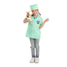 Kids veterinarian costume with lab coat, cap, stethoscope and plush bunny. Realistic animal doctor outfit for Halloween, carnival, cosplay or school play - MOM - PArty shop