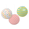 Amscan - Lanterne En Papier - Pastel Et Or - Party Shop