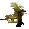 KBW Global - Masque Vénitien Antique Avec Plumes Assorties - Party Shop