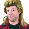 Men’s mullet wig in blonde, black, or brown – retro 80s costume accessory for Halloween or themed parties