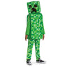 Minecraft Creeper kids classic costume – green pixelated jumpsuit with tunic and block head hat – official video game cosplay – perfect for Halloween or themed parties - Disguise - Party Shop
