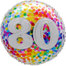 Ballon Mylar 18Po - 80 Ans Confetti